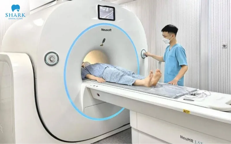 Titanium is paramagnetic and is not strongly attracted to the MRI machine’s magnetic field like ferromagnetic metals