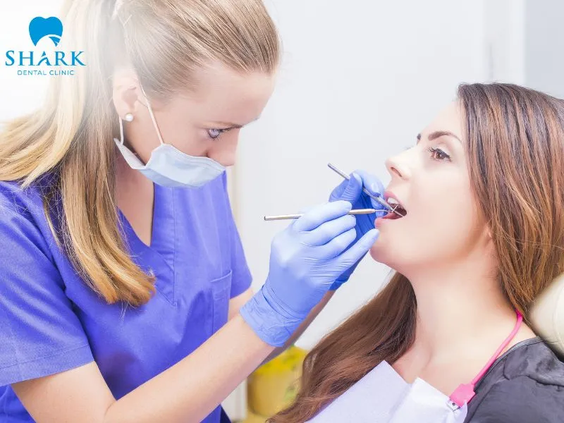 The dentist will check and evaluate the final result after the dental restoration procedure has been completed