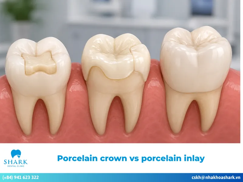 Porcelain crown vs porcelain inlay: What are the differences?