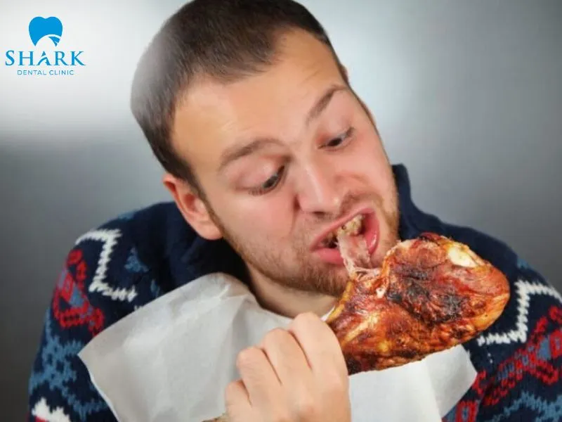 Biting or tearing hard foods can place excessive pressure on a porcelain crown