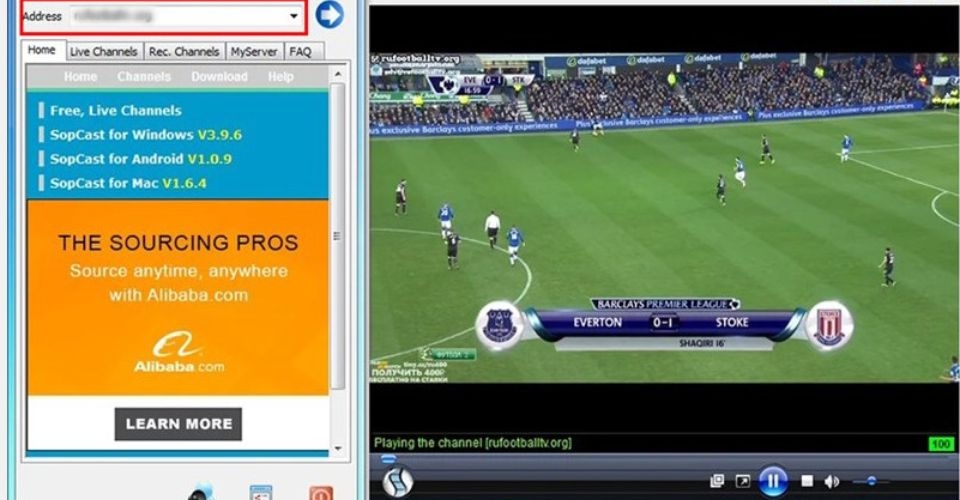 Trải nghiệm phần mềm xem bóng đá trực tuyến SopCast với giao diện đơn giản
