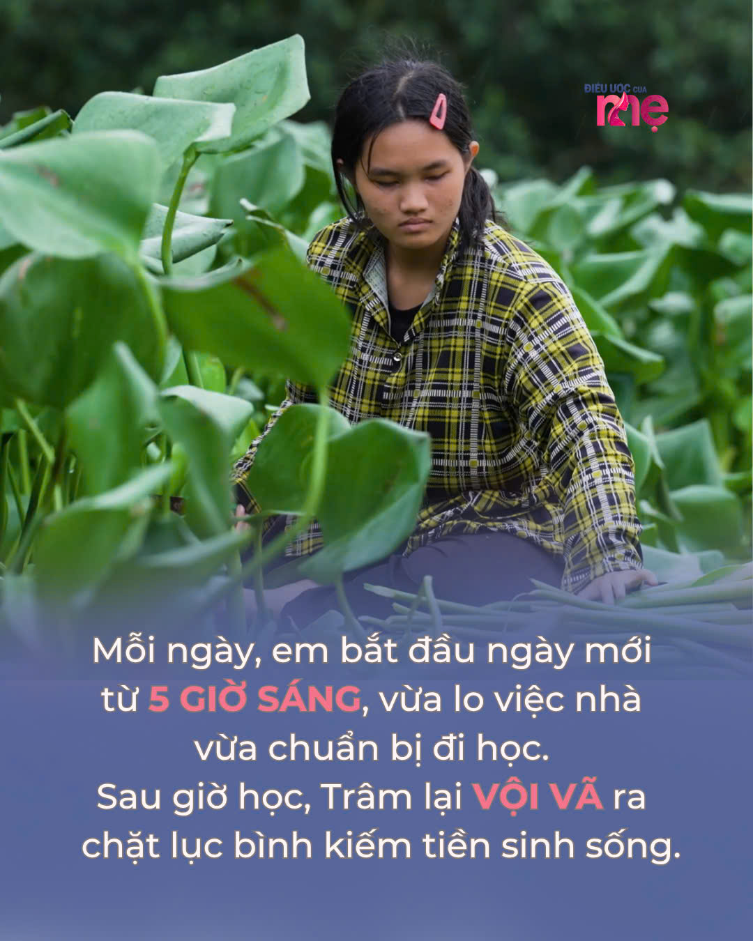 Chỉ mới 15 tuổi, em bé đã phải gánh trên vai gánh nặng gia đình