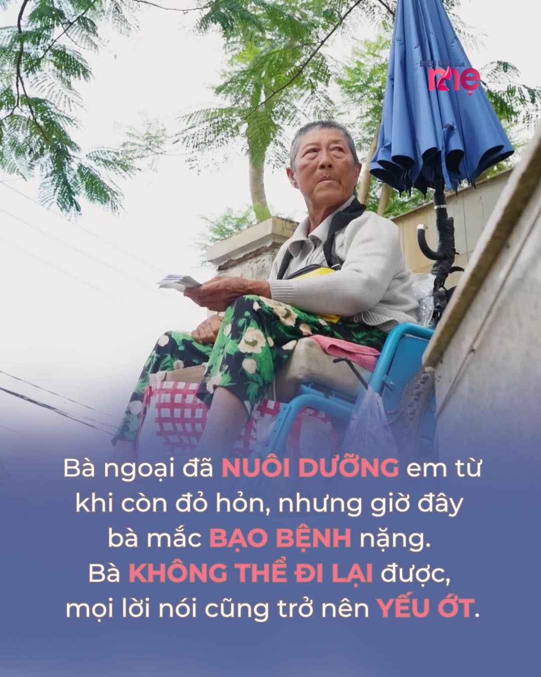 Bà ngoại bị tai biến nặng nhưng vẫn cố gắng bán vé số mưu sinh