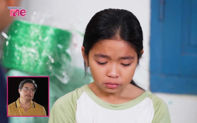 Bé Vân không khỏi buồn bã và bật khóc khi nói về mẹ 