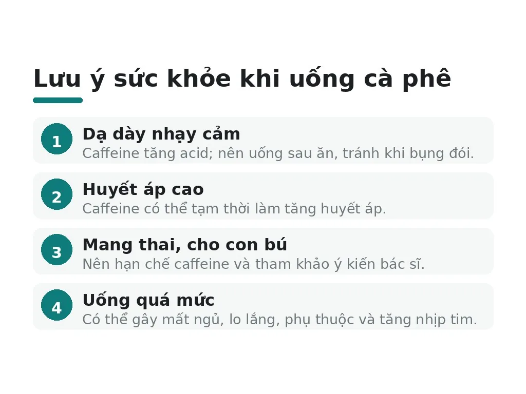 Cần lưu ý gì về sức khỏe khi uống cà phê?