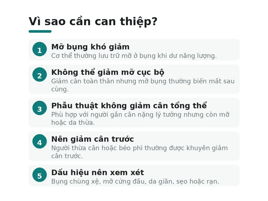 Tại sao bụng giãn và cần can thiệp?
