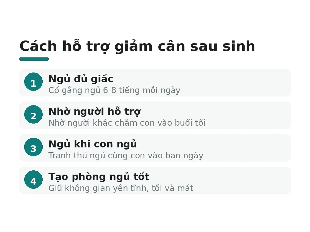 Tại sao cố ngủ đủ 6-8 tiếng lại giúp giảm cân sau sinh?