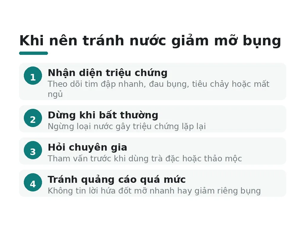 Khi nào nên tránh các loại nước giảm mỡ bụng?