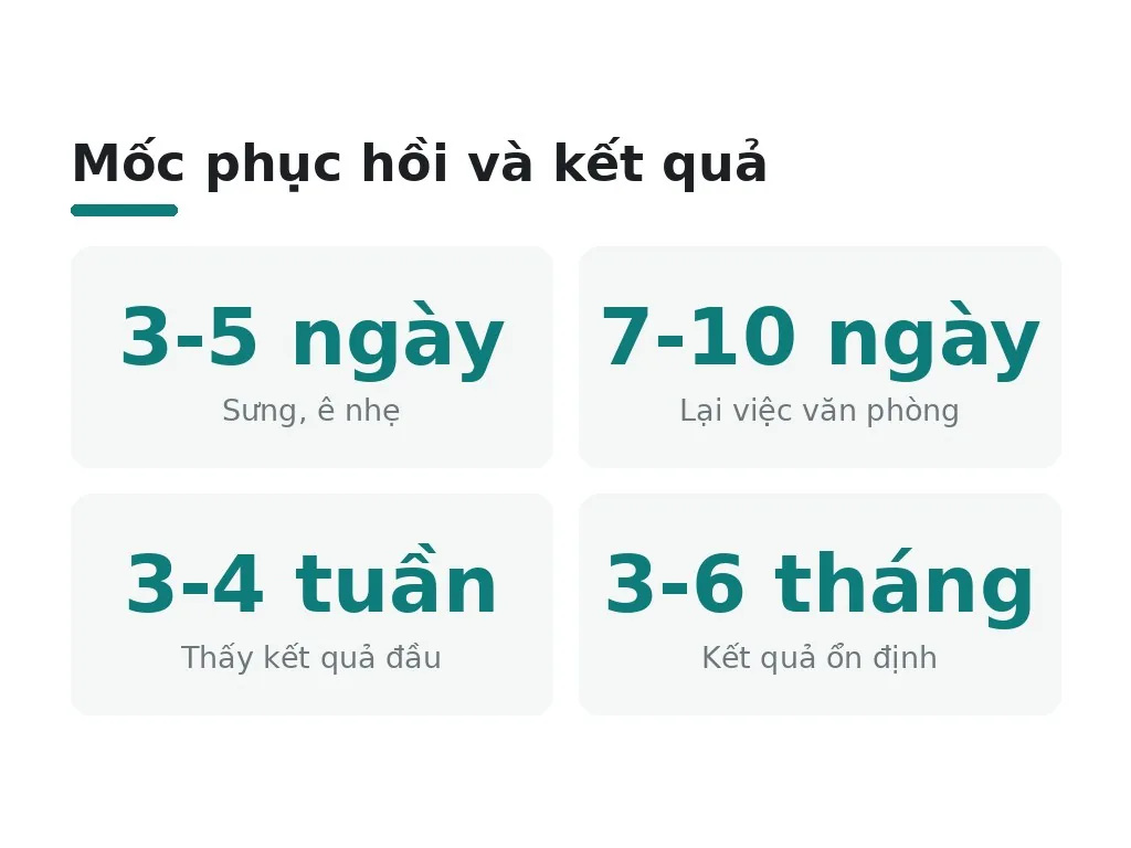 Thời gian phục hồi bao lâu? Khi nào thấy kết quả?