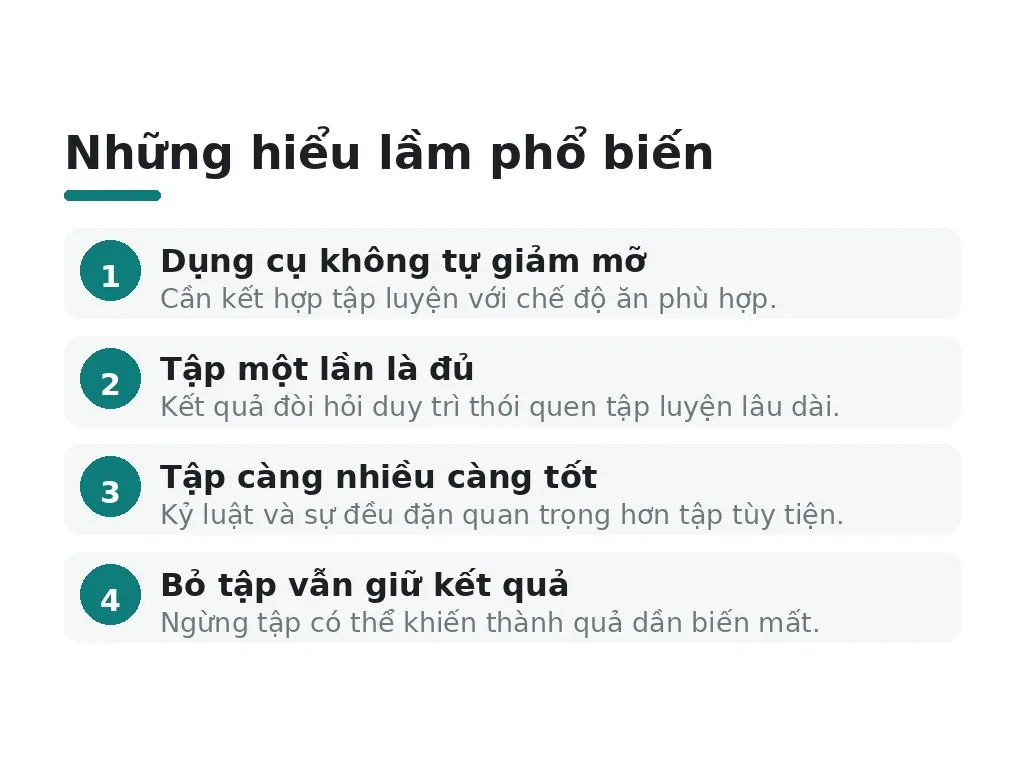 Những hiểu lầm phổ biến gì về dụng cụ giảm mỡ bụng?