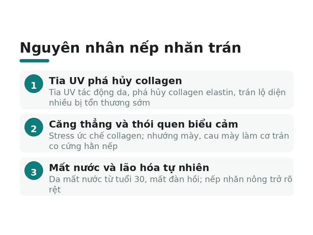 Vì sao vùng trán dễ xuất hiện nếp nhăn?
