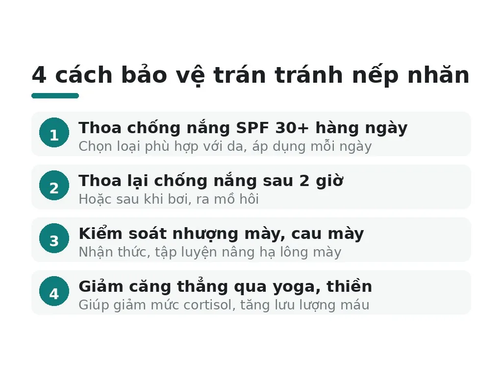 Bảo vệ trán khỏi tia UV và kiểm soát căng thẳng