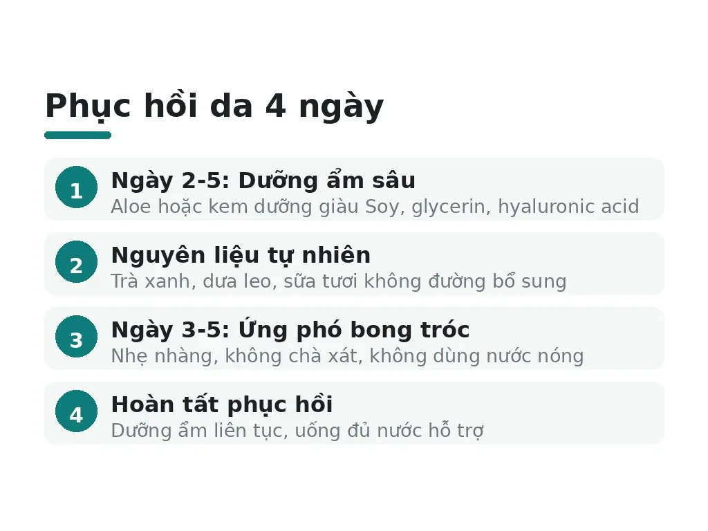 Phục hồi da từ ngày thứ 2-5