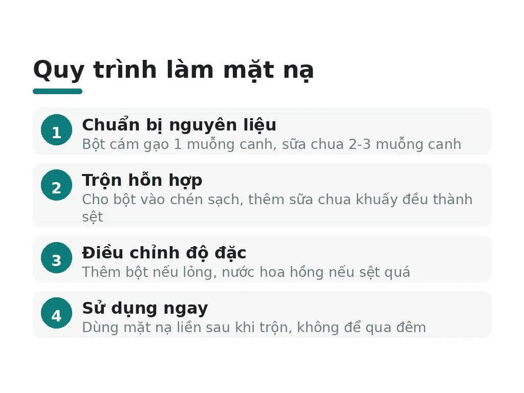Cách làm mặt nạ bột cám gạo và sữa chua