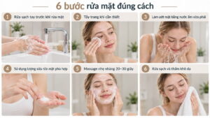 6 bước rửa mặt chuẩn spa giúp da sạch sâu hiệu quả