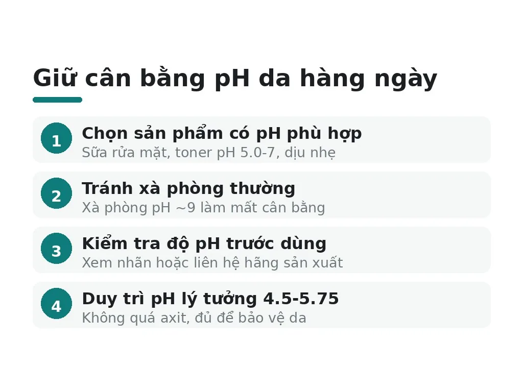 Cách giữ cân bằng pH da mỗi ngày?