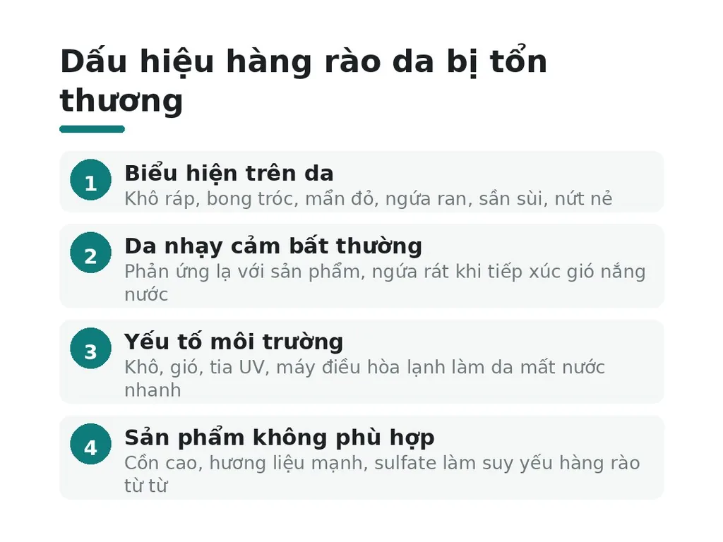 Làm sao nhận biết hàng rào bảo vệ da bị tổn thương?