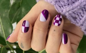 Mẫu nail màu tím vô cùng dễ thương cho các nàng