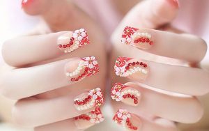 Nail đính cườm lấp lánh
