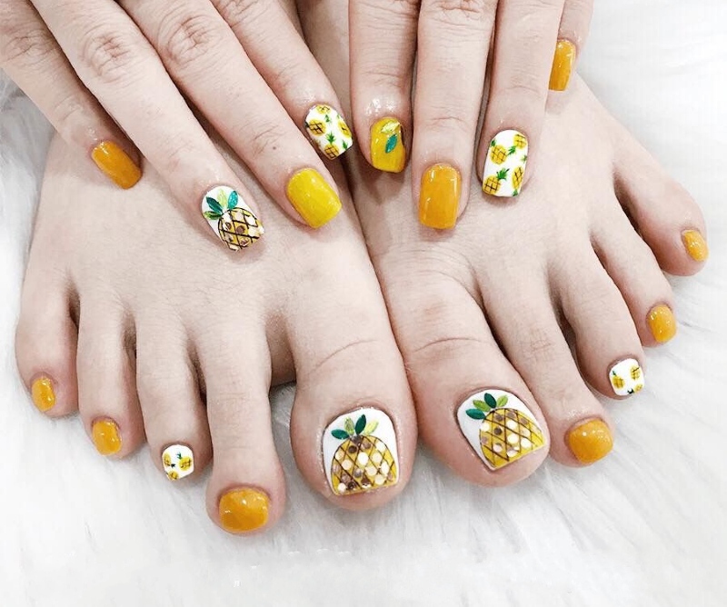 Mách bạn với hơn 96 mẫu nail chân màu vàng tuyệt vời nhất  Tin học Đông Hòa