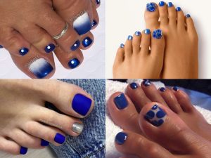 Mẫu nail chân màu Sapphire