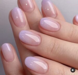 Nail thạch tím pastel đẹp trong suốt