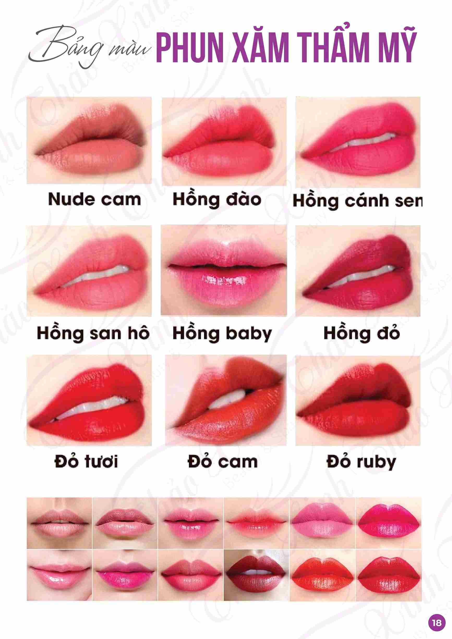 Thảo Xinh nổi bật với sự đa dạng màu sắc trong phun môi cho chị em lựa chọn
