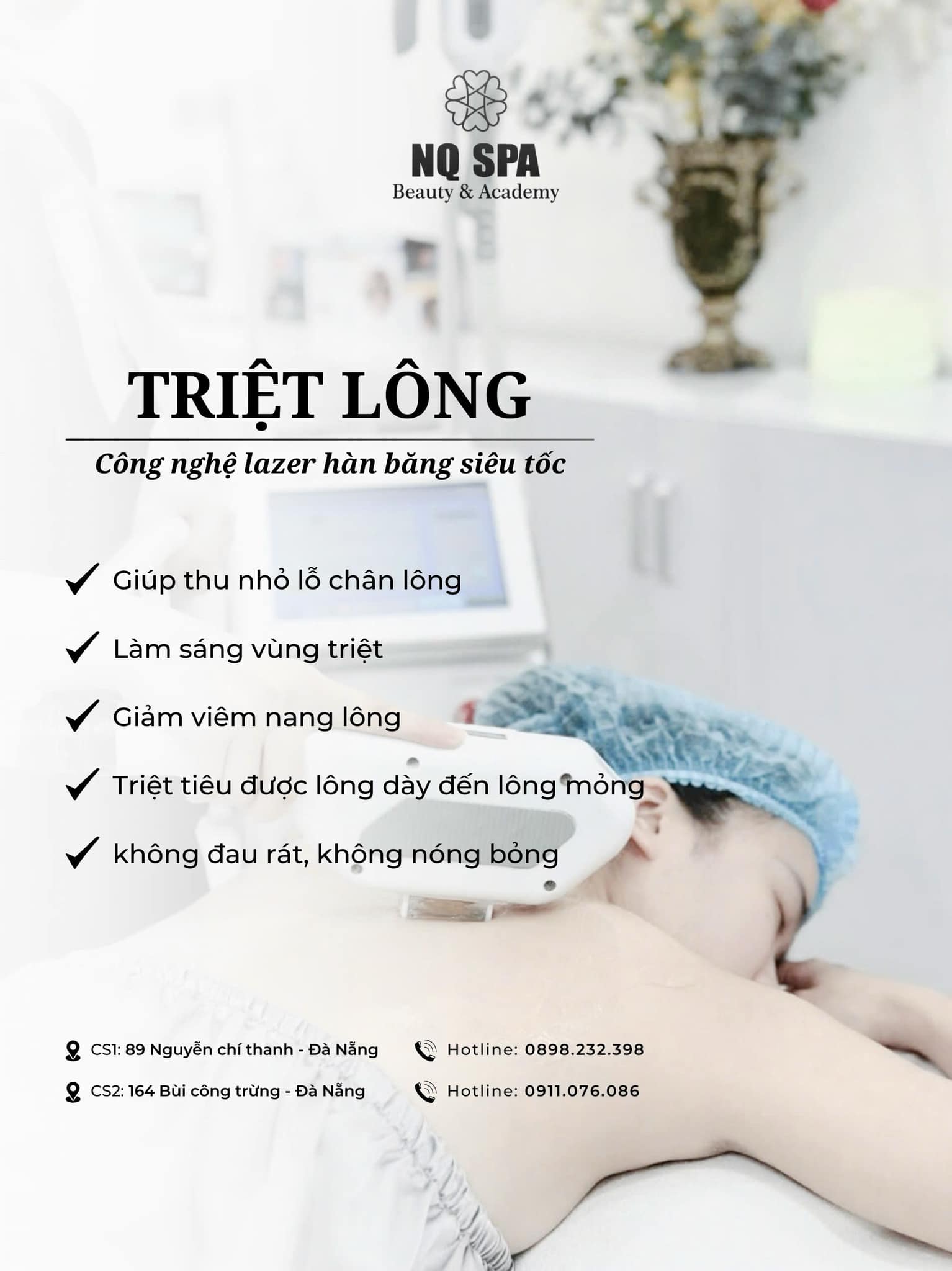 Spa NQ là địa chỉ triệt lông uy tín được nhiều chị em tin chọn