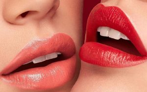 Màu môi đỏ cherry sau bong với 2 màu đậm nhạt