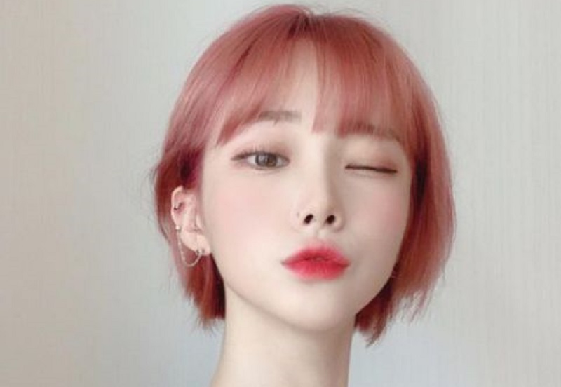   Tóc bob tém độc đáo thích hợp cho nàng mặt dài và hơi gầy, cằm nhọn