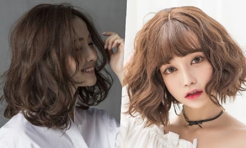  Tóc ngang vai uốn xù sẽ giúp mặt dài hài hòa, trẻ trung hơn