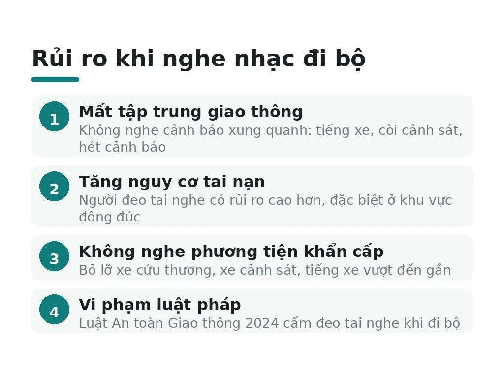 Nh\u1eefng r\u1ee7i ro v\u00e0 l\u01b0u \u00fd khi nghe nh\u1ea1c l\u00fac \u0111i b\u1ed9 ngo\u00e0i tr\u1eddi