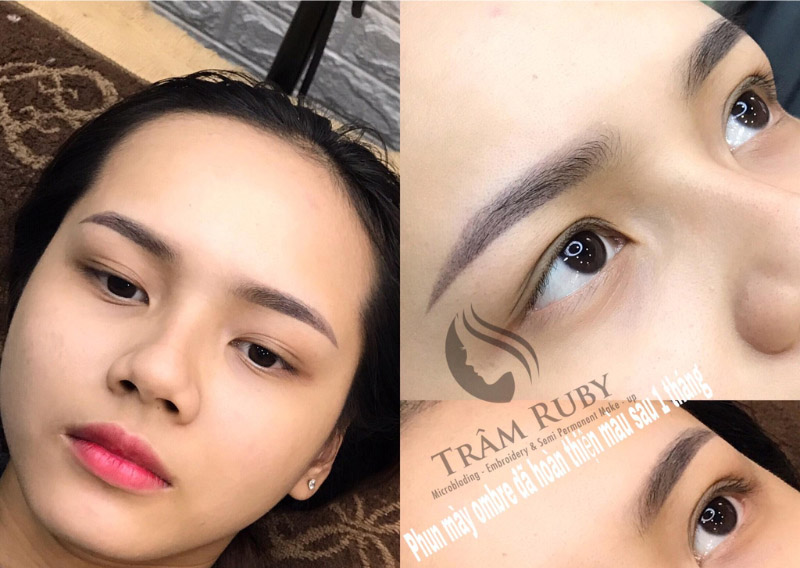Kết quả phun xăm tự nhiên an toàn, không đau rát.