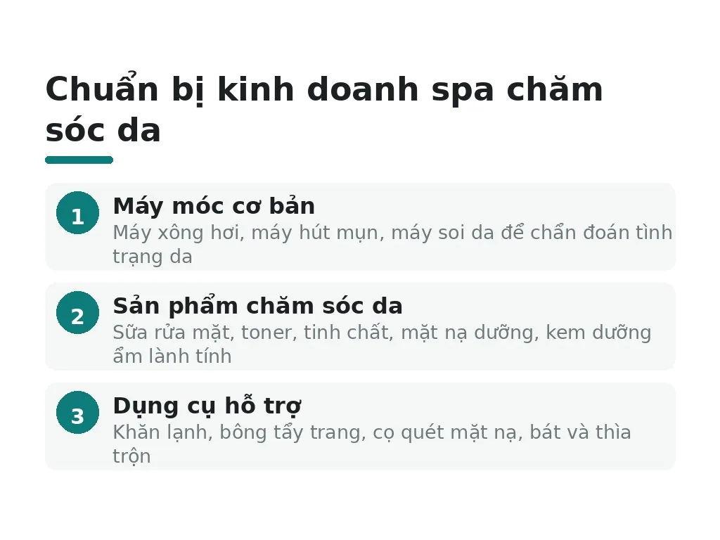 Cần chuẩn bị những dụng cụ và sản phẩm spa nào để mở spa?