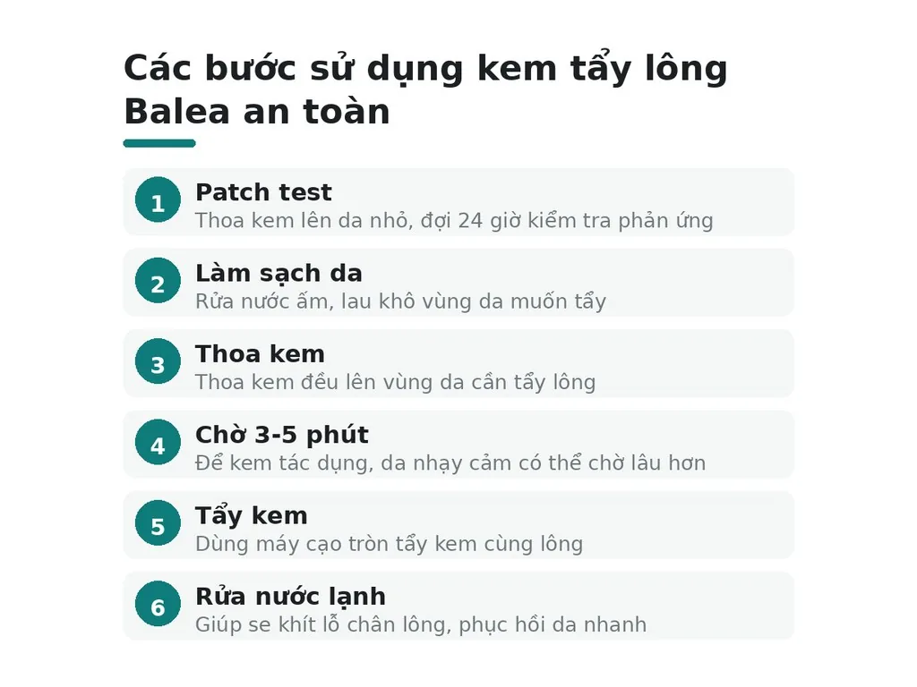 Cách sử dụng kem tẩy lông Balea an toàn