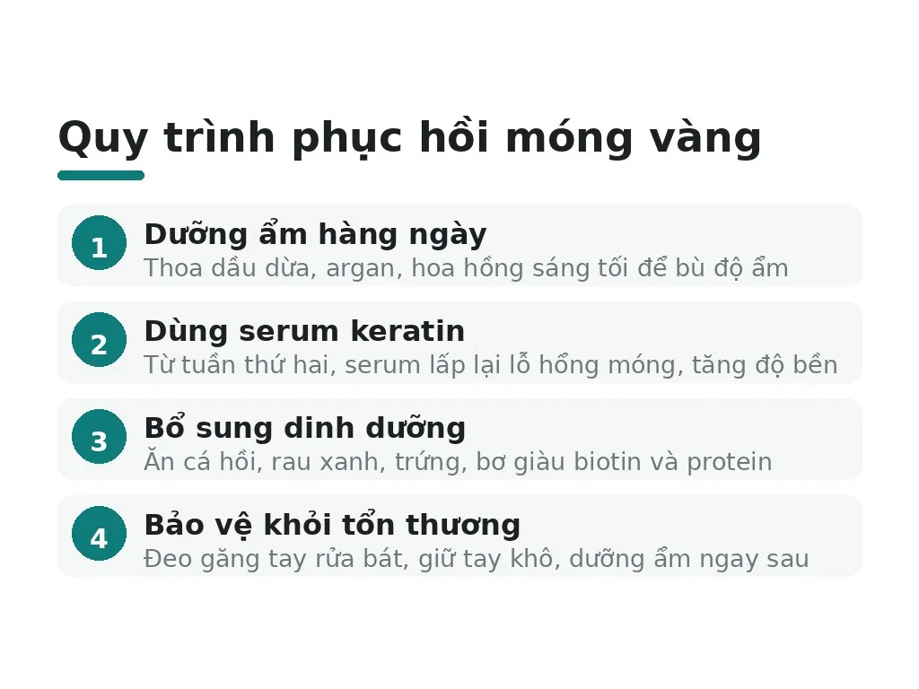 Cách chăm sóc móng để hết vàng nhanh hơn