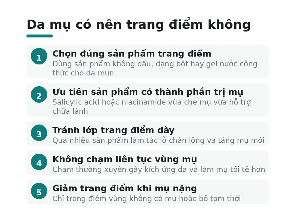 Da mụ trứng cá có nên trang điểm không?