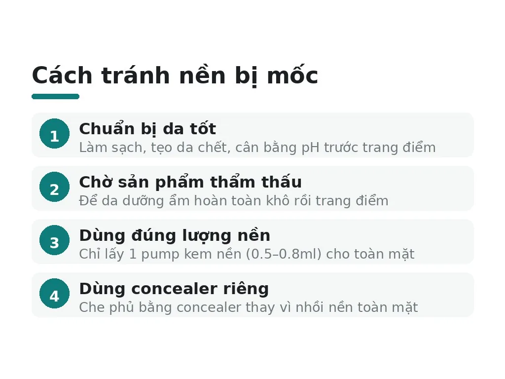 Tại sao lớp nền bị mốc mặc dù bạn có dưỡng ẩm?