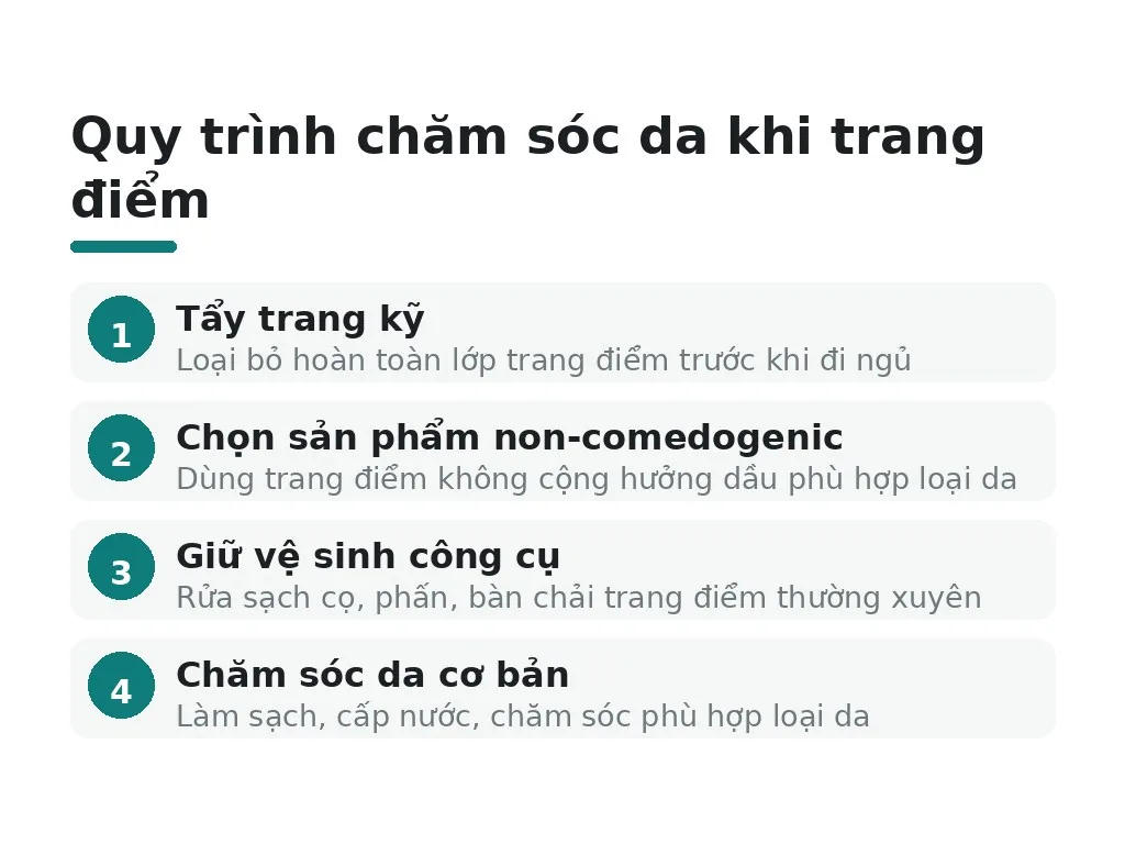 Trang điểm có gây nổi mụn hay không?