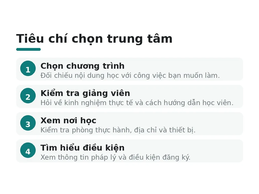 Nên xem tiêu chí nào trước khi chọn trung tâm đào tạo nghề?