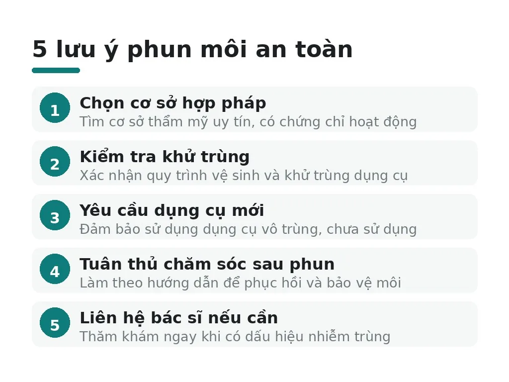 Cần lưu ý gì để phun môi an toàn?