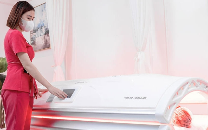 Hình ảnh quy trình tắm trắng bằng công nghệ ánh sáng sinh học hiện đại