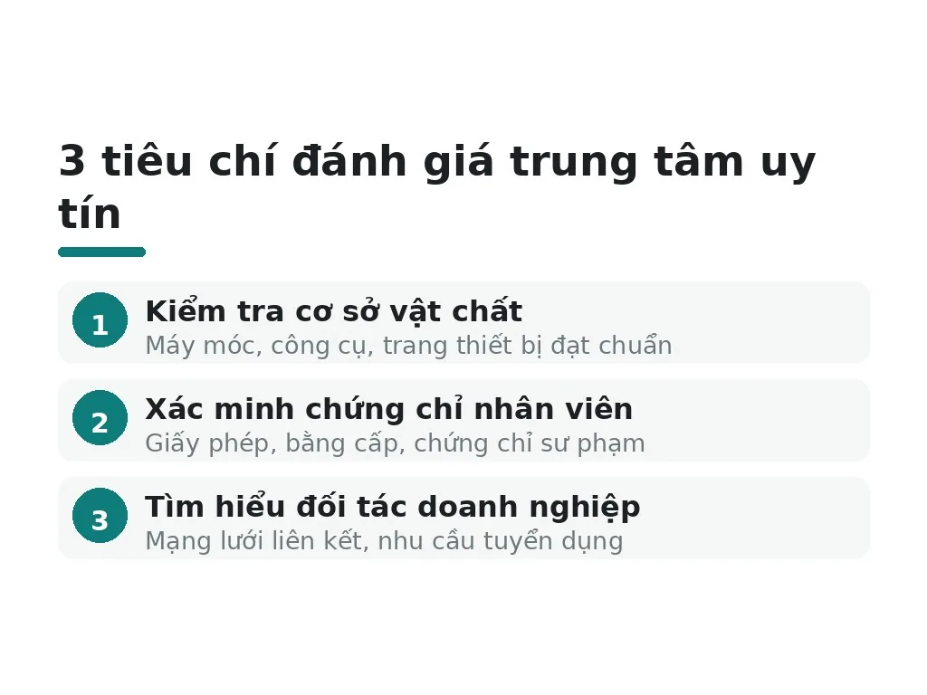 Tiêu chí nào để chọn trung tâm dạy nghề uy tín?