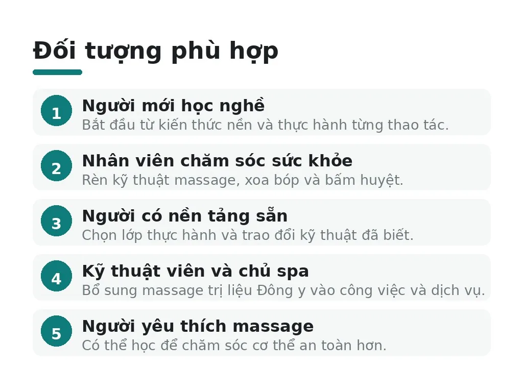 Ai phù hợp với khóa học massage trị liệu Đông y?