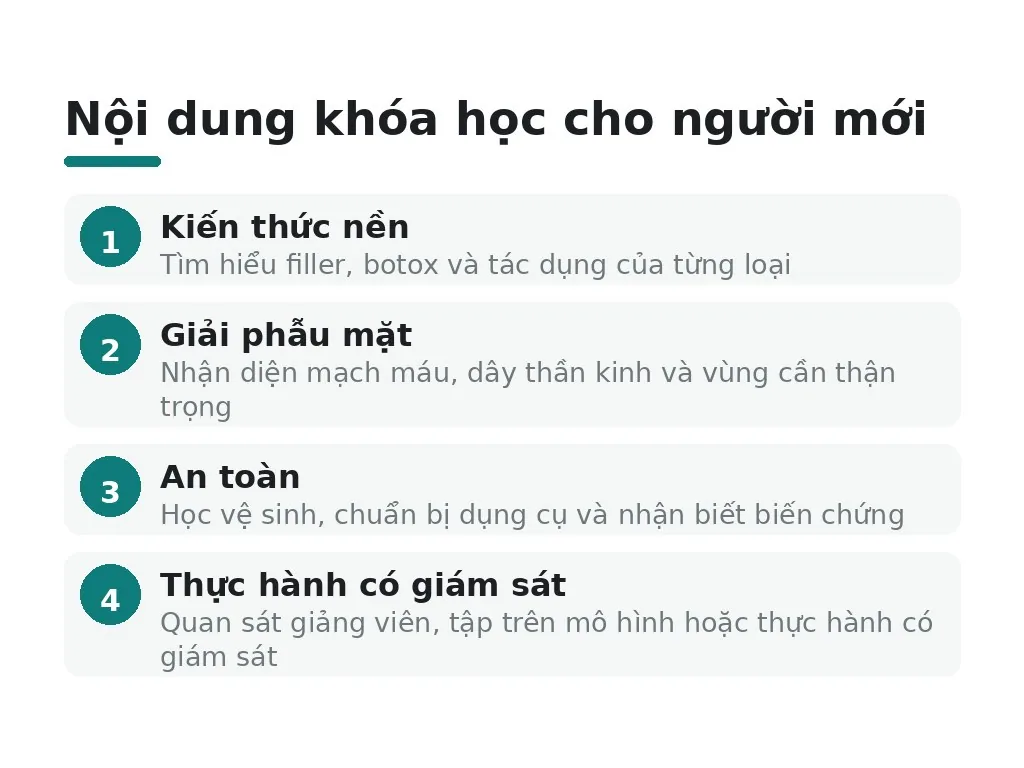 Khóa học filler, botox cho người mới thường dạy những gì?
