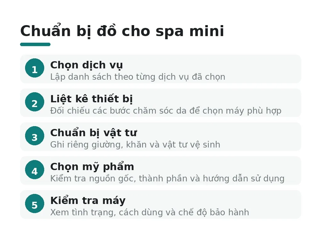 Spa mini cần mua những máy móc, dụng cụ và mỹ phẩm nào?