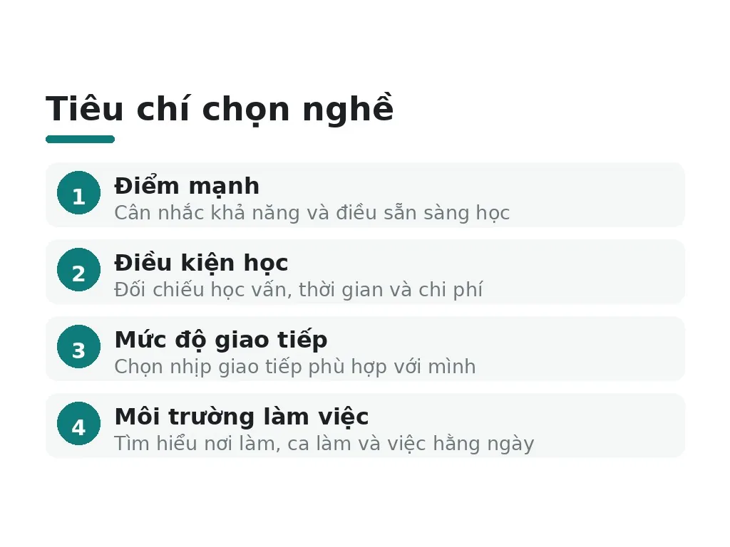 Nữ không có ngoại hình nên dựa vào tiêu chí nào để chọn nghề?