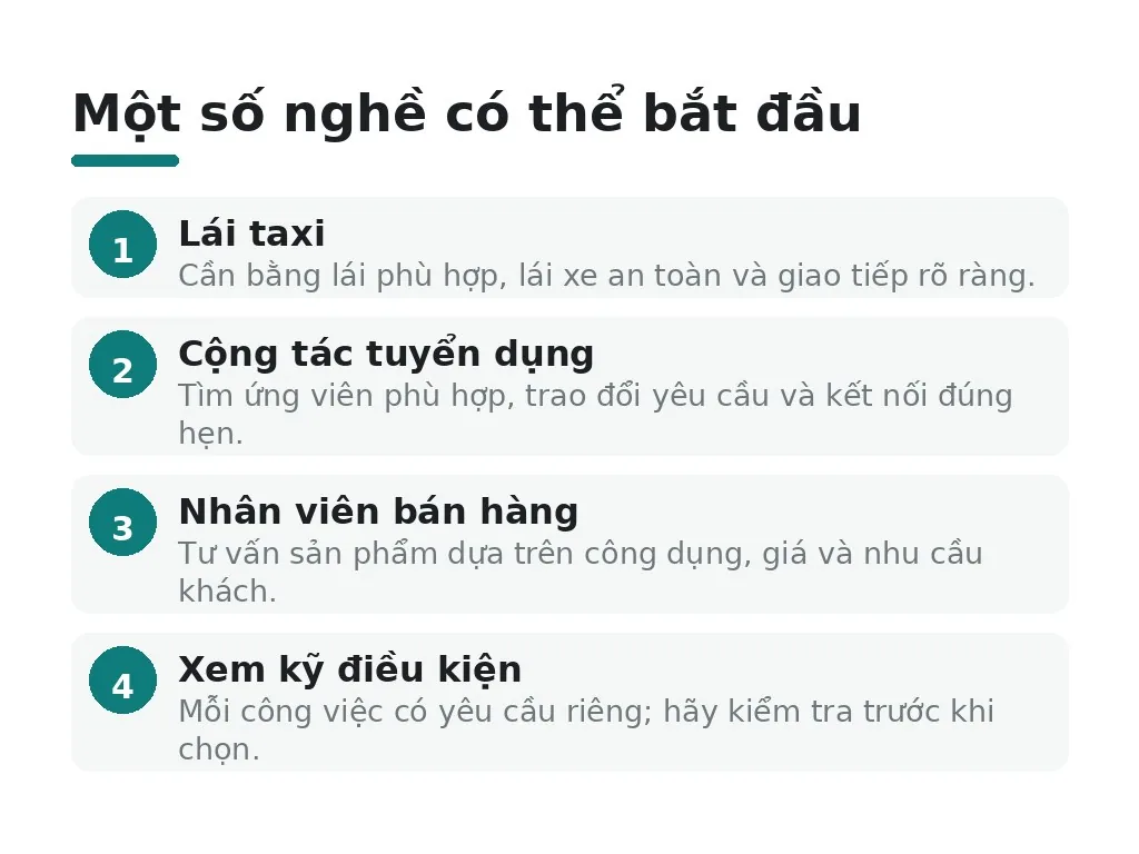 Chưa có bằng cấp thì nữ không có ngoại hình có thể bắt đầu nghề gì?