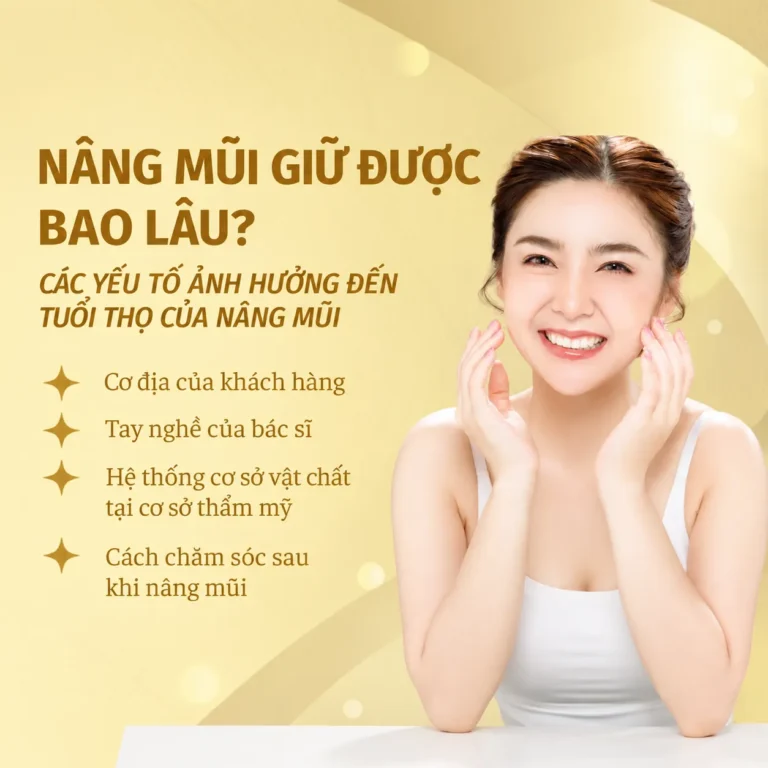 các yếu tố ảnh hưởng đến độ bền của kết quả nâng mũi, gồm cơ địa, tay nghề bác sĩ, cơ sở vật chất và cách chăm sóc sau phẫu thuật.