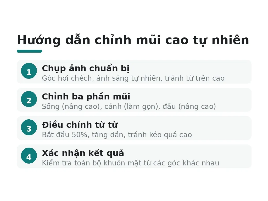 Làm thế nào để sử dụng app chỉnh mũi cao tự nhiên?
